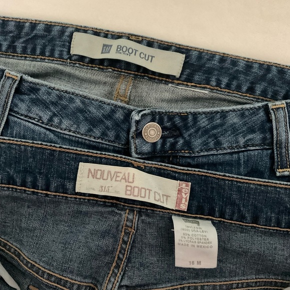 Gap & Levis Denim - Boot Cut Denim Jeans Bundle Size 16 Gap & Levis